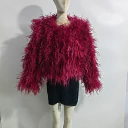 Winter True Ostrich Hair Jacket Casual Long Sleeve Imported Fur Jacket Women's Warm Jacket Size Customizable