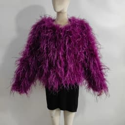 Winter True Ostrich Hair Jacket Casual Long Sleeve Imported Fur Jacket Women's Warm Jacket Size Customizable