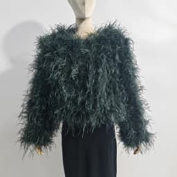 Winter True Ostrich Hair Jacket Casual Long Sleeve Imported Fur Jacket Women's Warm Jacket Size Customizable