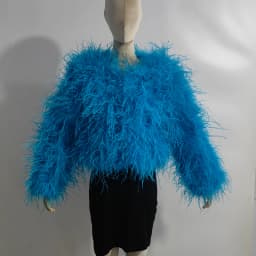 Winter True Ostrich Hair Jacket Casual Long Sleeve Imported Fur Jacket Women's Warm Jacket Size Customizable