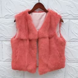 Fancy Rani Real Rabbit Fur Vest Short Natural Jacket For Women Fashion Leather Autumn Winter Spring Outwear High Quality