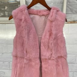 Fancy Rani Real Rabbit Fur Vest Short Natural Jacket For Women Fashion Leather Autumn Winter Spring Outwear High Quality