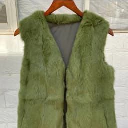 Fancy Rani Real Rabbit Fur Vest Short Natural Jacket For Women Fashion Leather Autumn Winter Spring Outwear High Quality