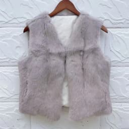 Fancy Rani Real Rabbit Fur Vest Short Natural Jacket For Women Fashion Leather Autumn Winter Spring Outwear High Quality