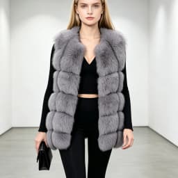 Maomaokong Natural Raccoon Real Fur Coat Ladies Waistcoat Fur Mid-length Winter Warm Real Fur Coat Luxury Women Coat Top Vest