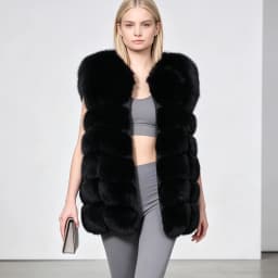 Maomaokong Natural Raccoon Real Fur Coat Ladies Waistcoat Fur Mid-length Winter Warm Real Fur Coat Luxury Women Coat Top Vest
