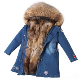 Maomaokong Women Parkas Real Natural Fur Winter Parka Raccoon Fur Collar Fox Inner Fur Liner Jacket Women's Jacket Fur Coat