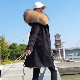 Maomaokong Women Parkas Real Natural Fur Winter Parka Raccoon Fur Collar Fox Inner Fur Liner Jacket Women's Jacket Fur Coat