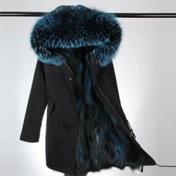 Maomaokong Women Parkas Real Natural Fur Winter Parka Raccoon Fur Collar Fox Inner Fur Liner Jacket Women's Jacket Fur Coat