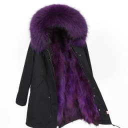 Maomaokong Women Parkas Real Natural Fur Winter Parka Raccoon Fur Collar Fox Inner Fur Liner Jacket Women's Jacket Fur Coat