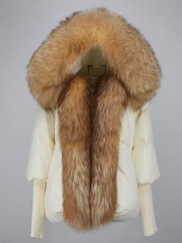 OFTBUY 2023 Winter Jacket Women Real Fox Fur Collar Hooded Natural Thick Warm Loose Oversize Duck Down Coat Streetwear Outerwear
