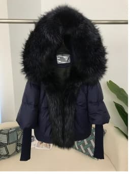 OFTBUY 2023 Winter Jacket Women Real Fox Fur Collar Hooded Natural Thick Warm Loose Oversize Duck Down Coat Streetwear Outerwear