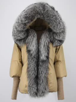 OFTBUY 2023 Winter Jacket Women Real Fox Fur Collar Hooded Natural Thick Warm Loose Oversize Duck Down Coat Streetwear Outerwear