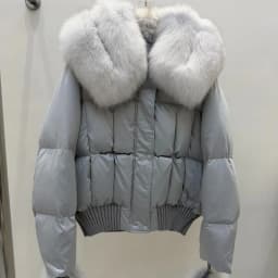 OFTBUY Real Fox Fur Collar Detachable Fur Gloves Winter Solid Puffer Color Outerwear Women Cropped Bomber Duck Down Jacket