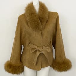 OFTBUY New Winter Natural Fur Woolen Jacket Women Luxury Short 100% Wool Coat Real Fox Fur Collar Belted Waist Outerwear Female