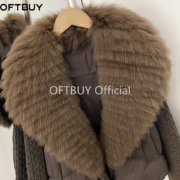 OFTBUY Women New Winter Real Fur Collar Natural Fur Cropped Warm Puffer Coat Duck Down Jacket Female Fashion Casual Outerwear