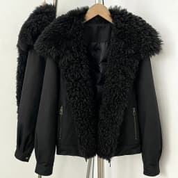 OFTBUY 2026 New Winter Women Real Lamb Fur Collar Duck Down Parka Female Warm Puffer Jacket Chic Fashion Casual Coat Outerwear