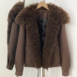 OFTBUY 2026 New Winter Women Real Lamb Fur Collar Duck Down Parka Female Warm Puffer Jacket Chic Fashion Casual Coat Outerwear