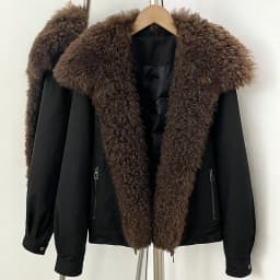 OFTBUY 2026 New Winter Women Real Lamb Fur Collar Duck Down Parka Female Warm Puffer Jacket Chic Fashion Casual Coat Outerwear