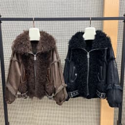 2025 New Real Fur Coat Winter Jacket Women Natural Rabbit Fur Lambswool Collar Luxury Outwear Loose Thick Warm Female Coat