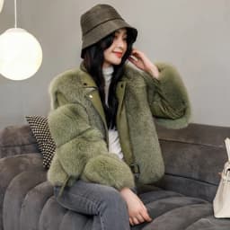 Real Fox Fur Coats With Genuine Sheepskin Leather Wholeskin Natural Fox Fur Jacket Outwear Luxury Women 2024 Winter New