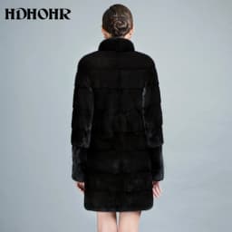 HDHOHR 2026 High Quality Real Mink Fur Coat Women Natural Import Mink Coats Winter Warm Fashion Fur Coats Thick Mink Fur Jackets