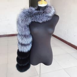 HUAQIUMEISI Natural Real Fox Fur Single and Double Sleeves Women Fur Coat with a Pair of Sleeves Natural Raccoon Fur Jackets