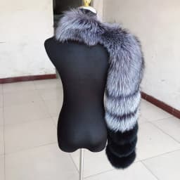 HUAQIUMEISI Natural Real Fox Fur Single and Double Sleeves Women Fur Coat with a Pair of Sleeves Natural Raccoon Fur Jackets