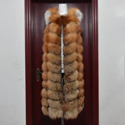 Winter Red Fox Fur Vest Female Real Extended Long  Women Red Fox Fur Waistcoat Natural Fox Fur Waistcoat Long