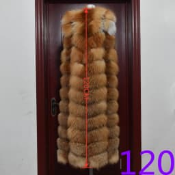 Winter Red Fox Fur Vest Female Real Extended Long  Women Red Fox Fur Waistcoat Natural Fox Fur Waistcoat Long