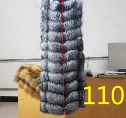 Winter Red Fox Fur Vest Female Real Extended Long  Women Red Fox Fur Waistcoat Natural Fox Fur Waistcoat Long