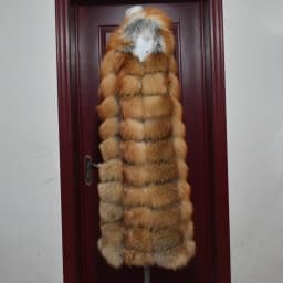 Winter Red Fox Fur Vest Female Real Extended Long  Women Red Fox Fur Waistcoat Natural Fox Fur Waistcoat Long