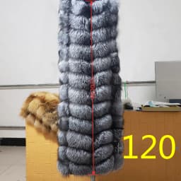 Winter Red Fox Fur Vest Female Real Extended Long  Women Red Fox Fur Waistcoat Natural Fox Fur Waistcoat Long
