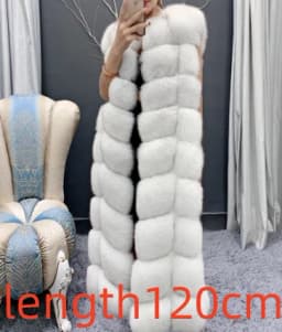 Winter Red Fox Fur Vest Female Real Extended Long  Women Red Fox Fur Waistcoat Natural Fox Fur Waistcoat Long