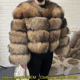 2026 New Natural Fur Premium Luxury Real Fur Coat Winter Women Natural Raccoon Fur Jacket Furry Jackets Female Vest