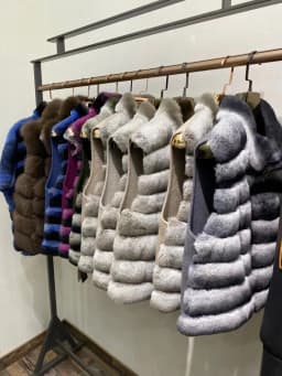 Women's Real Rex Rabbit Fur Vest | Chinchilla Color Winter Warm Fluffy Gilet | Limited Stock