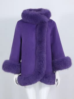 OFTBUY Real Fur Coat Winter Jacket Women Natural Fox Fur Collar Cashmere Wool Woolen Ladies Outerwear Streetwear Fashion