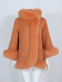 OFTBUY Real Fur Coat Winter Jacket Women Natural Fox Fur Collar Cashmere Wool Woolen Ladies Outerwear Streetwear Fashion