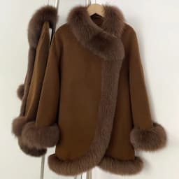 OFTBUY Real Fur Coat Winter Jacket Women Natural Fox Fur Collar Cashmere Wool Woolen Ladies Outerwear Streetwear Fashion