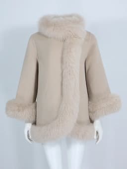 OFTBUY Real Fur Coat Winter Jacket Women Natural Fox Fur Collar Cashmere Wool Woolen Ladies Outerwear Streetwear Fashion