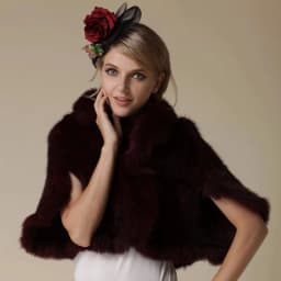 New Real Genuine Natural Knitted Mink Fur Shawl Coat With Fox Fur Collar Women's Fashion Knit Jacket Cape