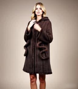 New Natural Mink Fur Winter Coat Women's Long-sleeve Top Fashion All-match Knitted Mink Coat