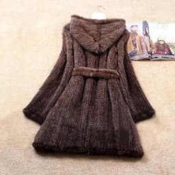 New Natural Mink Fur Winter Coat Women's Long-sleeve Top Fashion All-match Knitted Mink Coat