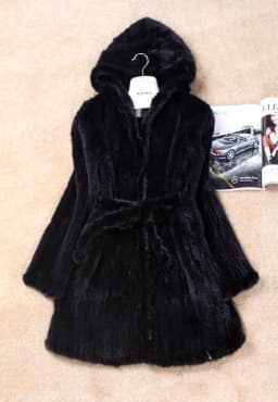 New Natural Mink Fur Winter Coat Women's Long-sleeve Top Fashion All-match Knitted Mink Coat