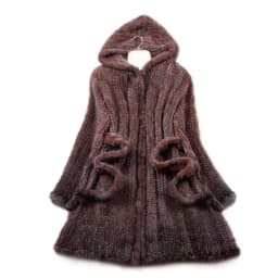 New Natural Mink Fur Winter Coat Women's Long-sleeve Top Fashion All-match Knitted Mink Coat