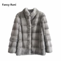 Fancy Rani Real Mink Fur Coat Natural Women Winter Long Leather Jacket Luxury Female Clothes 2023 Mink Fur Coat Women Promotion