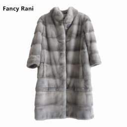 Fancy Rani Real Mink Fur Coat Natural Women Winter Long Leather Jacket Luxury Female Clothes 2023 Mink Fur Coat Women Promotion