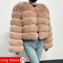 2023 Natural Real Fox Fur Coat Women Winter Warm Luxury Fur Jacket Detachable Long Sleeves Female Vest Furry Coats Outerwear
