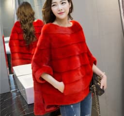 Real Mink Fur Coat Women Winter Natural Fur Coat Long Female Genuine Leather Mink Coats Cape shawl mink coat