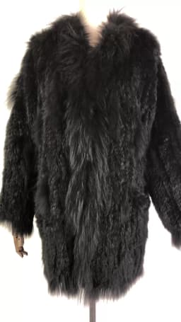 Spain Russia USA Canada popular Women knitted real genuine real rabbit fur coat overcoat jackets garment raccoon collar